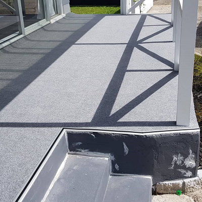 Patio / Deck carpeted with garage carpet  - Ace of Space NZ